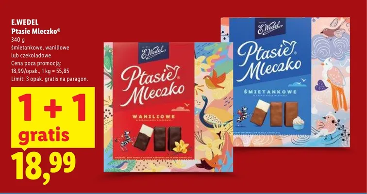 Ptasie Mleczko śmietankowe E.Wedel promocja w Lidl