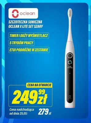 Szczoteczka soniczna Oclean X Lite Set szary promocja w RTV EURO AGD