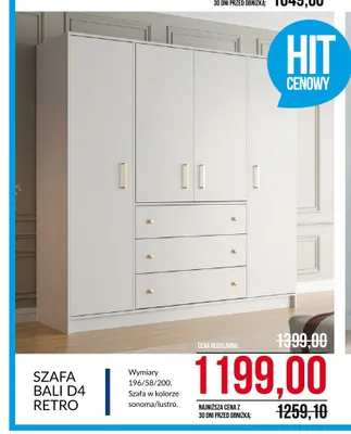Szafa Bali D4 Retro promocja w Abra Meble