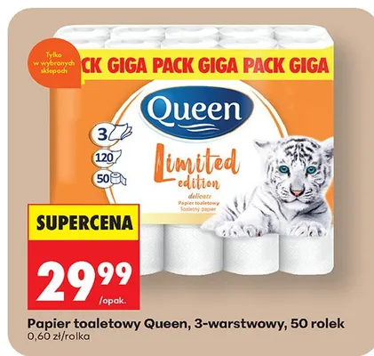 Papier toaletowy Limited Edition, 3-warstwowy, 50 rolek promocja w Biedronka