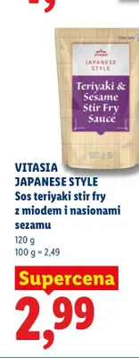 Sos teriyaki stir fry z miodem i nasionami sezamu Vitasia Japanese Style promocja w Lidl