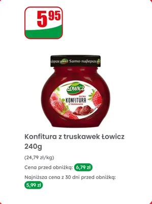 Konfitura z truskawek promocja w Dino