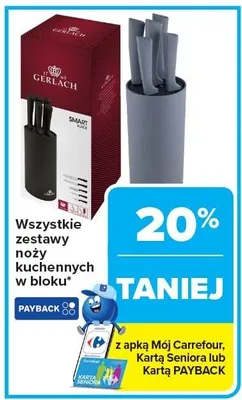 Wszystkie zestawy noży kuchennych w bloku promocja w Carrefour