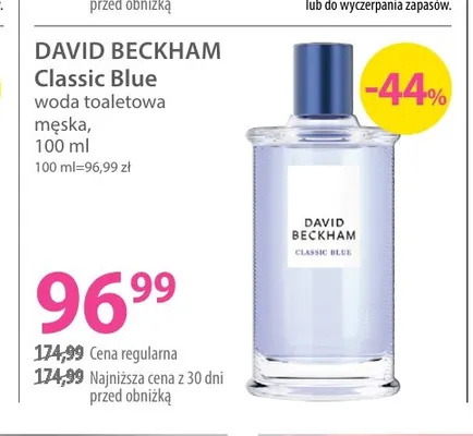 Woda toaletowa męska Classic Blue David Beckham promocja w Hebe