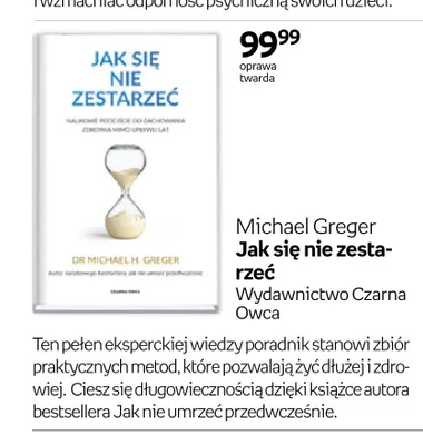 Książka Jak się nie zestarzeć Michael Greger oprawa twarda promocja w Empik