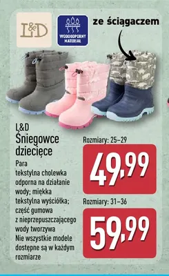 Śniegowce dziecięce L & D 31-36 promocja w Aldi