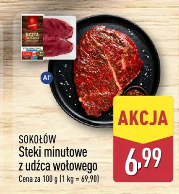 Steki minutowe z udźca wołowego Sokołów promocja w Aldi