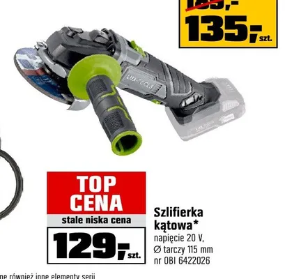 Szlifierka kątowa LUX-TOOLS napięcie 20V Ø tarczy 115mm promocja w OBI