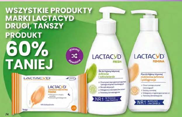 Żel do higieny intymnej Lactacyd Fresh promocja w Dino