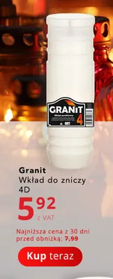 Wkład do zniczy 4D Granit promocja w Poczta Polska