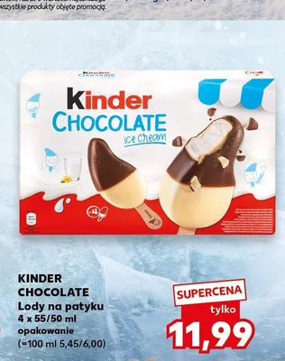 Lody na patyku Kinder Chocolate 4-pak promocja w Kaufland