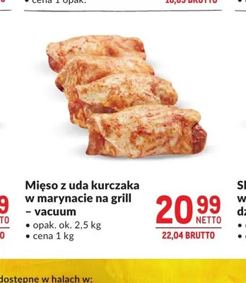 Mięso z uda kurczaka w marynacie na grill - vacuum promocja w Makro