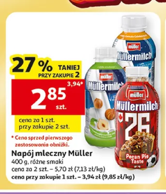 Napój mleczny Müller Müllermilch promocja w Auchan