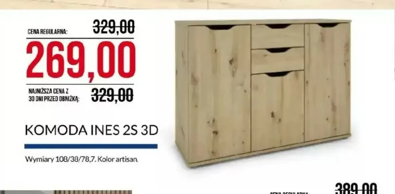 Komoda Ines 2S 3D promocja w Abra Meble