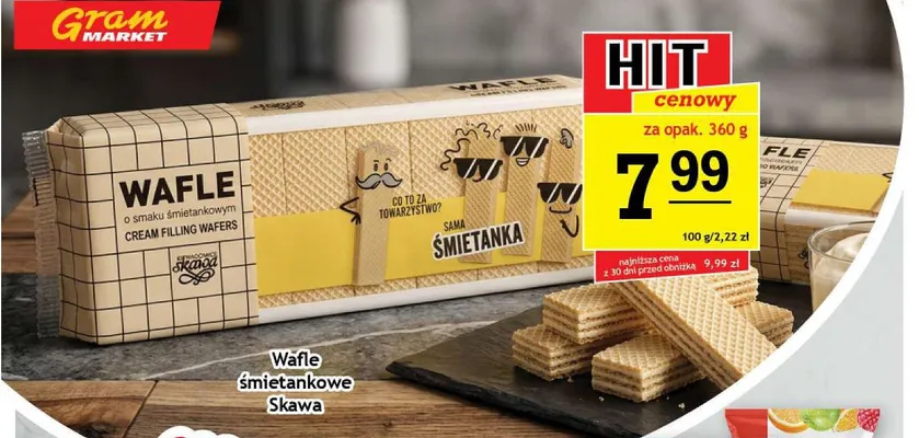Wafle o smaku śmietankowym Skawa promocja w Gram Market
