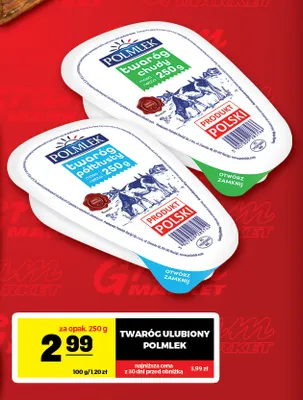 Twaróg Ulubiony półtłusty Polmlek promocja w Gram Market
