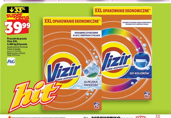 Proszek do prania Vizir XXL Alpejska Świeżość promocja w TOPAZ