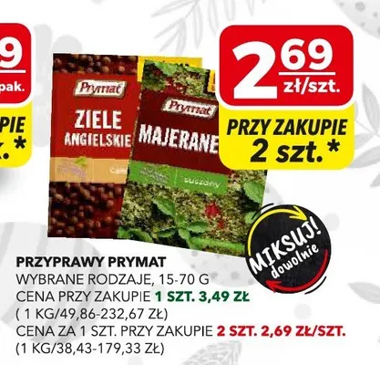 Przyprawy wybrane rodzaje promocja w Top Market