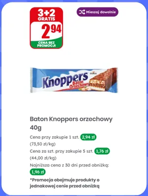 Baton Knoppers orzechowy promocja w Dino