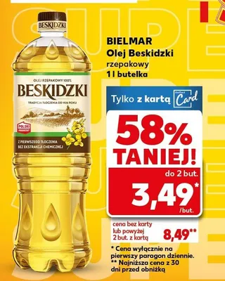 Olej Beskidzki rzepakowy promocja w Kaufland