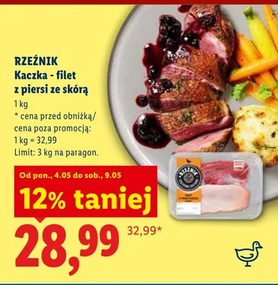 Kaczka filet z piersi ze skórą Rzeźnik promocja w Lidl