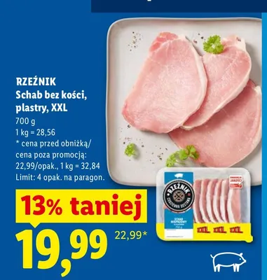 Schab bez kości plastry Rzeźnik XXL promocja w Lidl