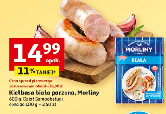 Kiełbasa biała parzona promocja w Auchan