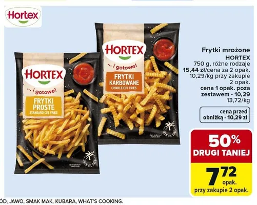 Frytki mrożone proste Hortex promocja w Carrefour