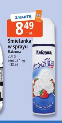 Śmietanka w sprayu Bakoma promocja w Leclerc