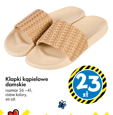 Klapki kąpielowe damskie rozmiar 36-41 promocja w Tedi
