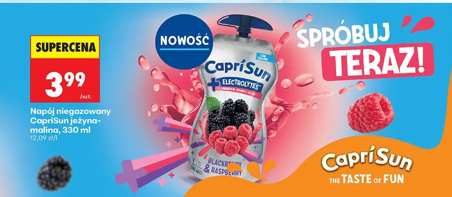 Napój niegazowany jeżyna-malina promocja w Biedronka