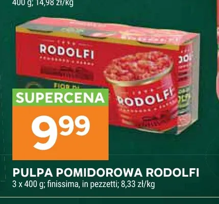 Pulpa pomidorowa finissima Rodolfi 3-pak promocja w Stokrotka
