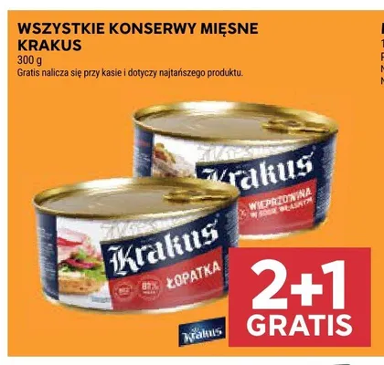 Konserwa mięsna Wieprzowina Krakus promocja w Stokrotka