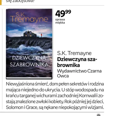 Książka Dziewczyna szabrownika S.K. Tremayne promocja w Empik
