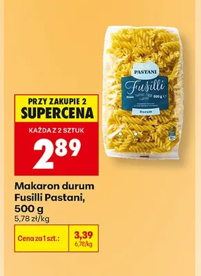 Makaron durum Fusilli Pastani promocja w Biedronka