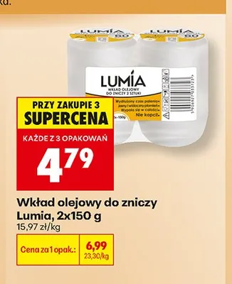 Wkład olejowy do zniczy Lumia 2-pak promocja w Biedronka