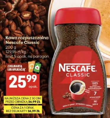 Kawa rozpuszczalna Nescafe Classic promocja w Delikatesy Centrum