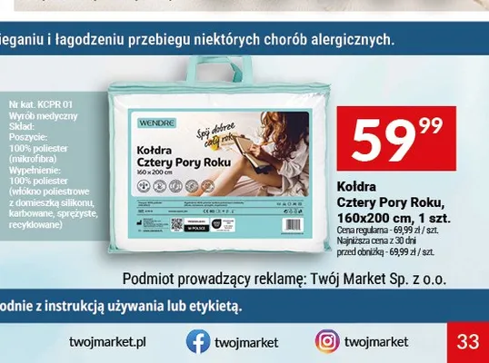 Kołdra Cztery Pory Roku Wendre promocja w Twój Market