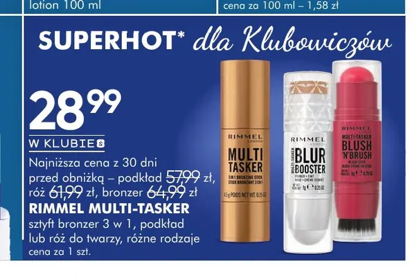 Podkład do twarzy Rimmel Multi-Tasker promocja w Super-Pharm