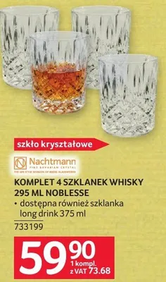Komplet 4 szklanek whisky 295 ml Noblesse promocja w Selgros