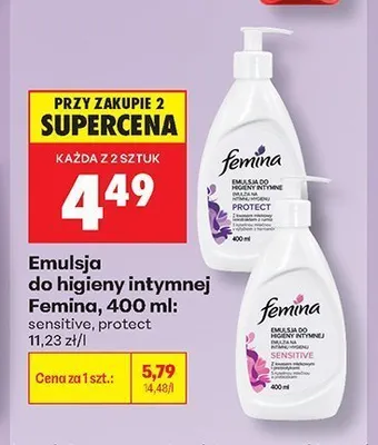 Emulsja do higieny intymnej Femina Sensitive promocja w Biedronka