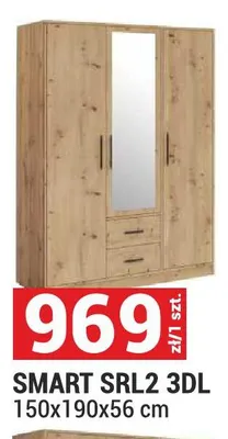 Szafa SMART SRL2 3DL 150x190x56cm promocja w Merkury Market