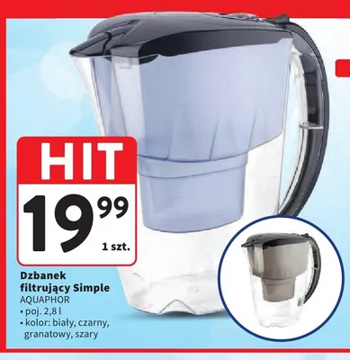 Dzbanek filtrujący Simple AQUAPHOR 2,8 l promocja w Intermarche