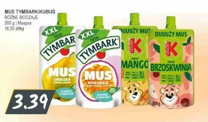 Mus Tymbark gruszka promocja w Słoneczko