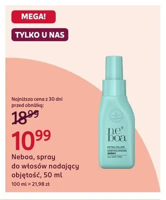 Spray do włosów nadający objętość Neboa promocja w Rossmann