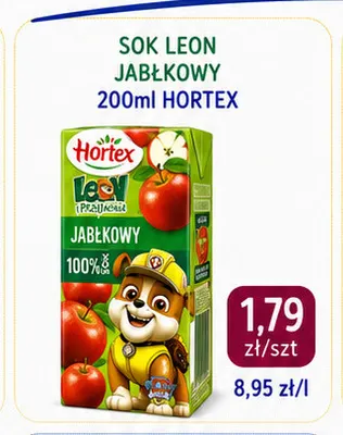 Sok Leon jabłkowy Hortex promocja w emma MARKET