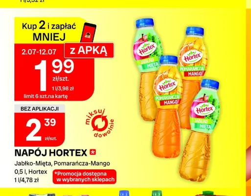 Napój Hortex pomarańcza-mango promocja w Chorten
