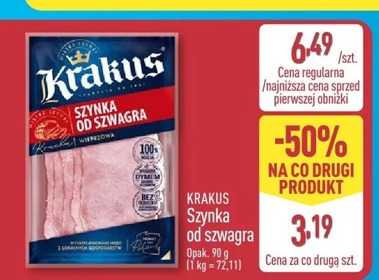 Szynka od szwagra wieprzowa Krakus promocja w Aldi