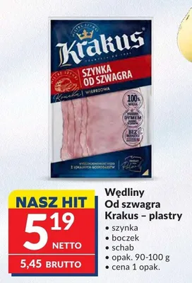 Szynka Wedliny Od szwagra Krakus - plastry szynka, boczek, schab promocja w Makro
