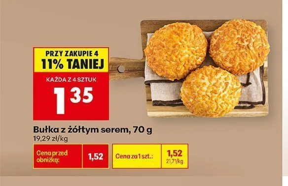 Bułka z żółtym serem promocja w Biedronka